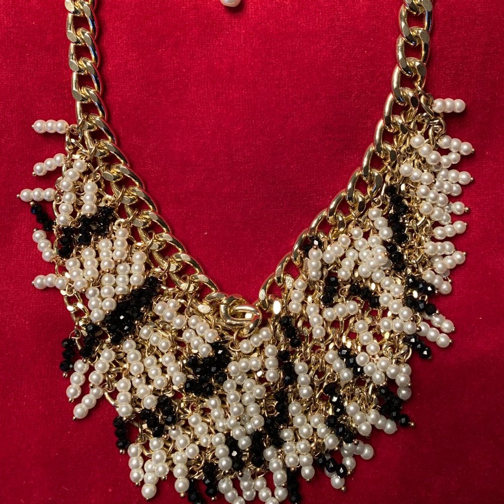 Black and White/Gold Necklace